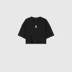 WOMEN'S MEDAL OVERSIZED CROPPED - BLACK