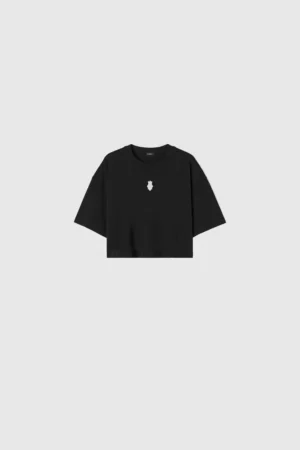 WOMEN'S MEDAL OVERSIZED CROPPED - BLACK