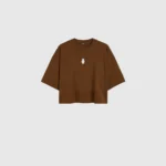 WOMEN'S MEDAL OVERSIZED CROPPED - BROWN