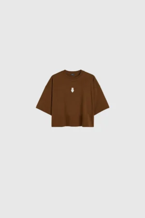 WOMEN'S MEDAL OVERSIZED CROPPED - BROWN
