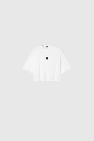 WOMEN'S MEDAL OVERSIZED CROPPED - WHITE